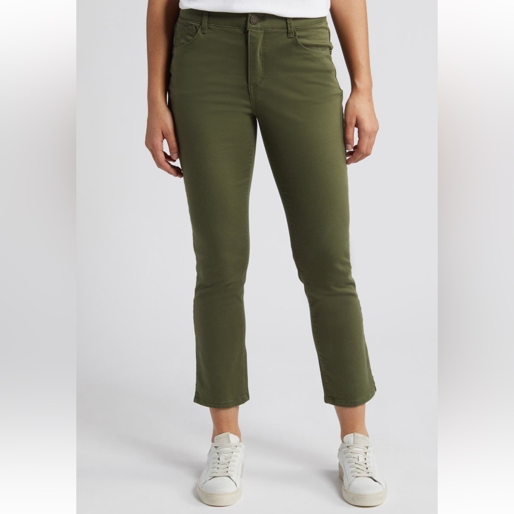 Wit & Wisdom Logan High Waist Ankle Slim Straight Leg Pants Celadon Size 0 NWT